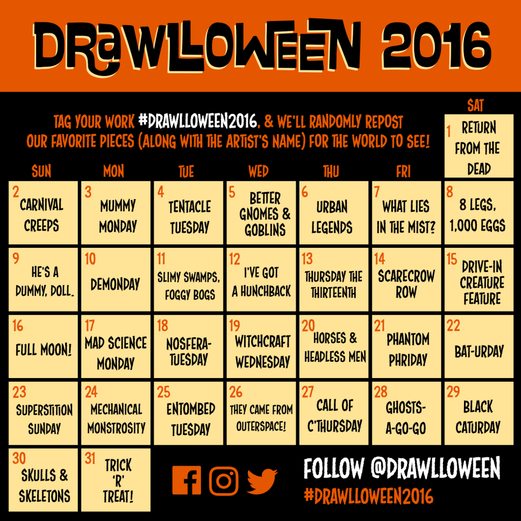 Draw Week Drawlloween 2016 – Green Jenkin
